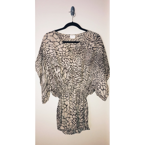 Parker Tops - Parker Animal Print Dolman Sleeve Silk Blouse